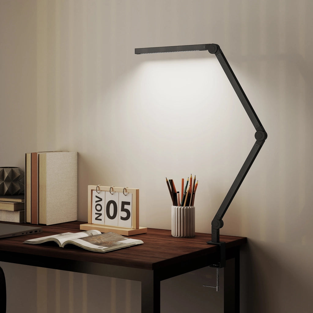 Lampada da Scrivania Regolabile a LED con Morsetto ¨C Minimal ¨C 96 LED Nero