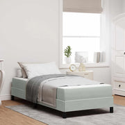 Letto a molle con materasso Grigio chiaro 90 x 220 cm Tessuto