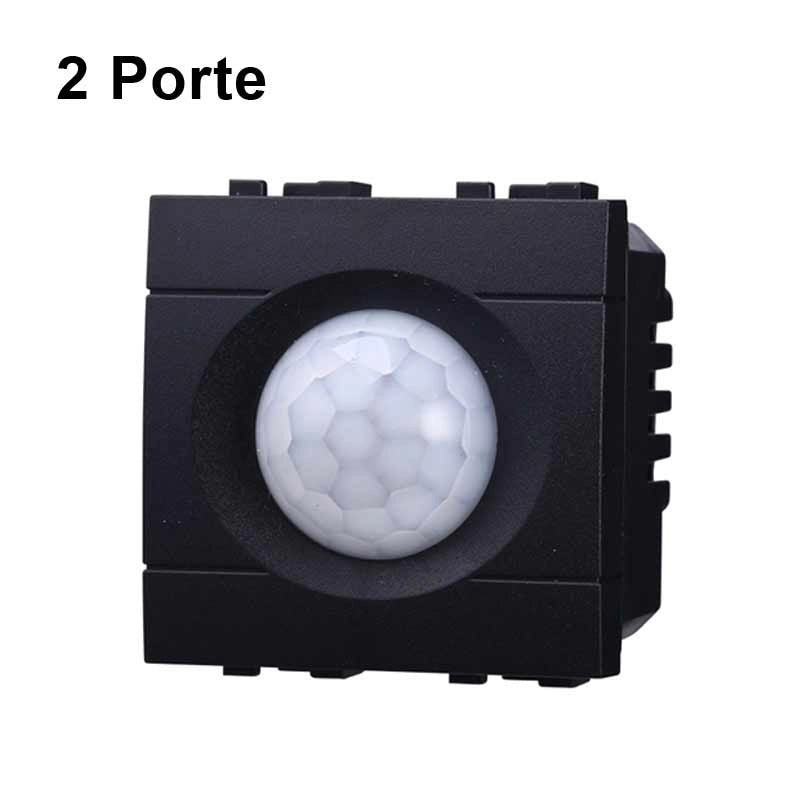 Sensore Movimento PIR Timer 2P 2M Colore Nero Compatibile Con Vimar Arke