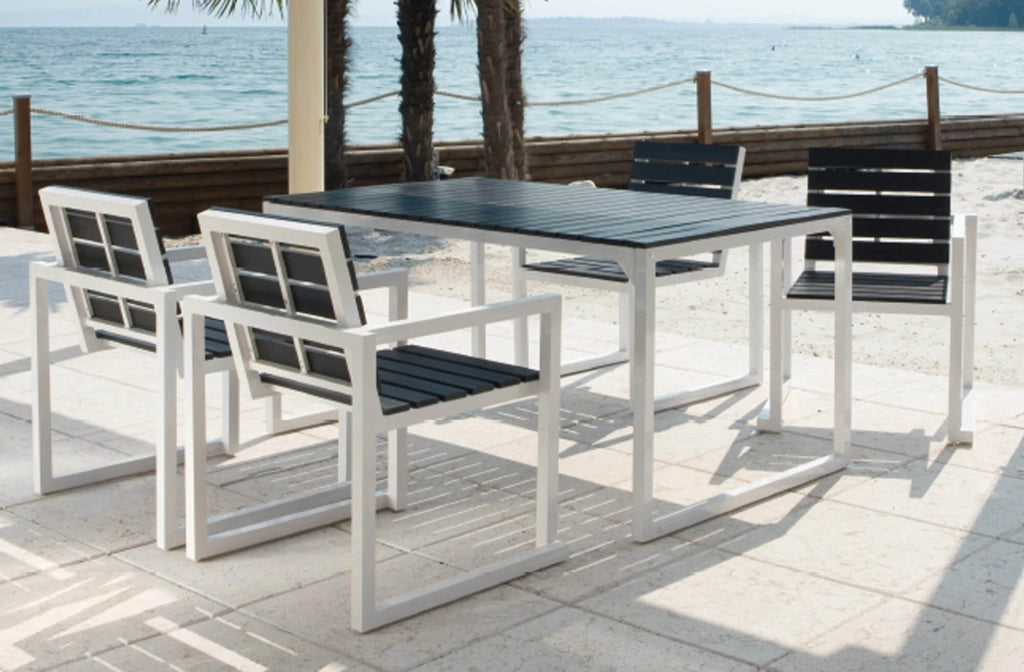Set da Giardino Tavolo e 4 Sedie in Alluminio Ranieri Quick