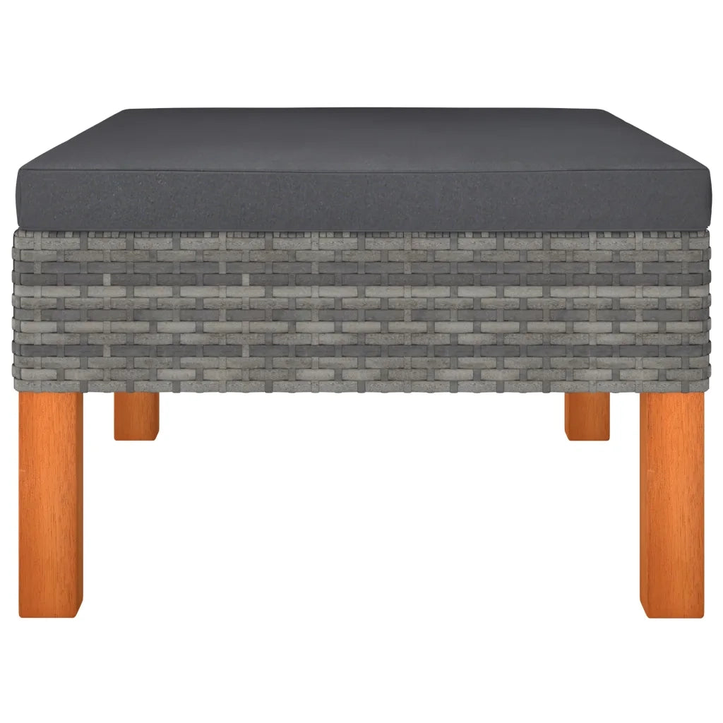 Set Divani da Giardino 7pz Polyrattan Legno di Eucalipto Grigio 3082082