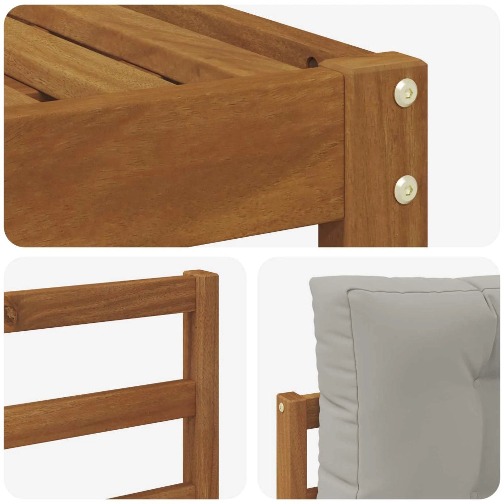 Set di divani da esterno 6 pcs Grigio Naturale e Chiaro 3367949