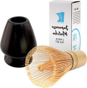 Set di Matcha con Pennello in Bambù e Supporto in Legno Nero