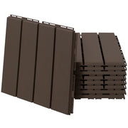 Set 9 Mattonelle a Incastro per Terrazzo ¨C Minimal ¨C Marrone 30x30x2cm
