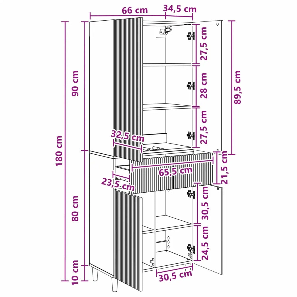 Set di armadi 2 pcs 66 x 34,5 x 90 cm Legno ingegnerizzato 3416589