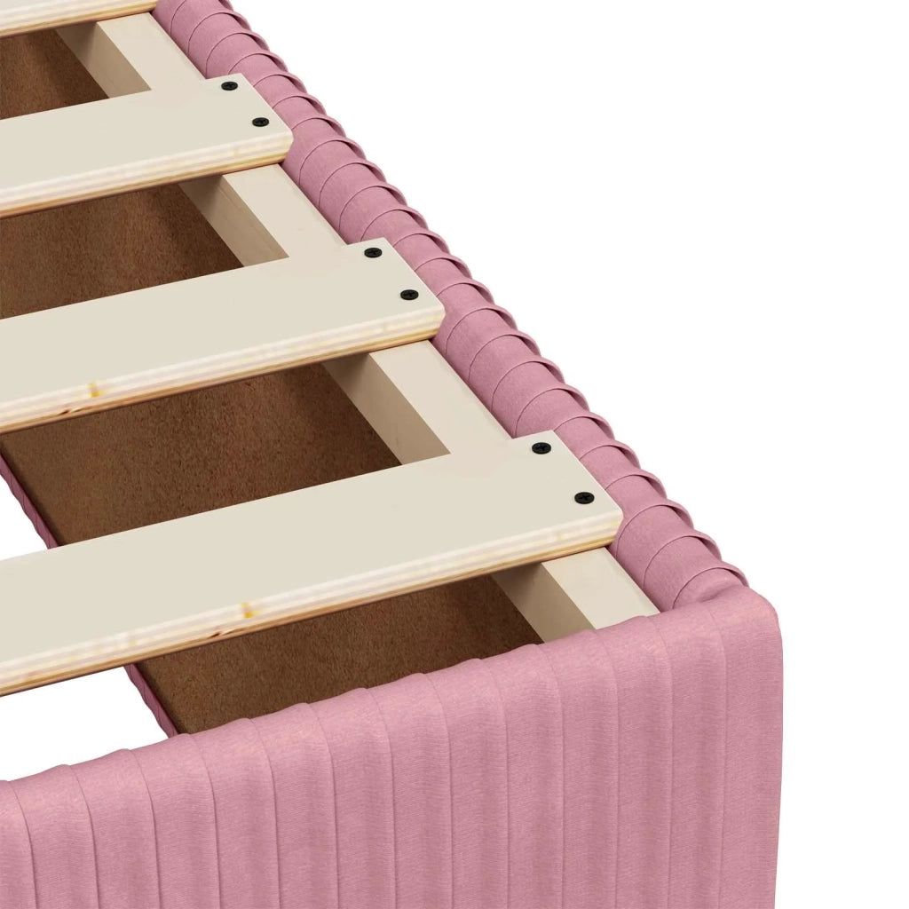 Letto box spring con materasso Rosa 90 x 190 cm Velluto 3454516