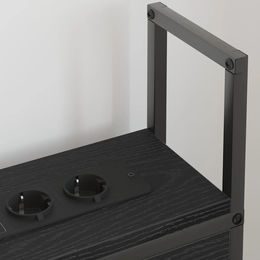 Testiera con Stazione di Carica e Storage Rovere nero 859790