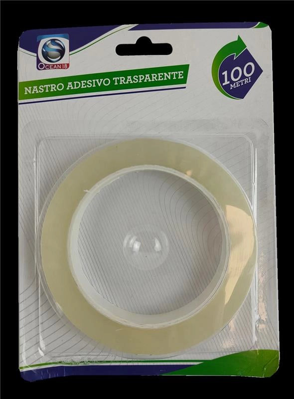 NASTRO TRASPARENTE IN ROTOLO DA 100 MT ADATTO PER INTERNI