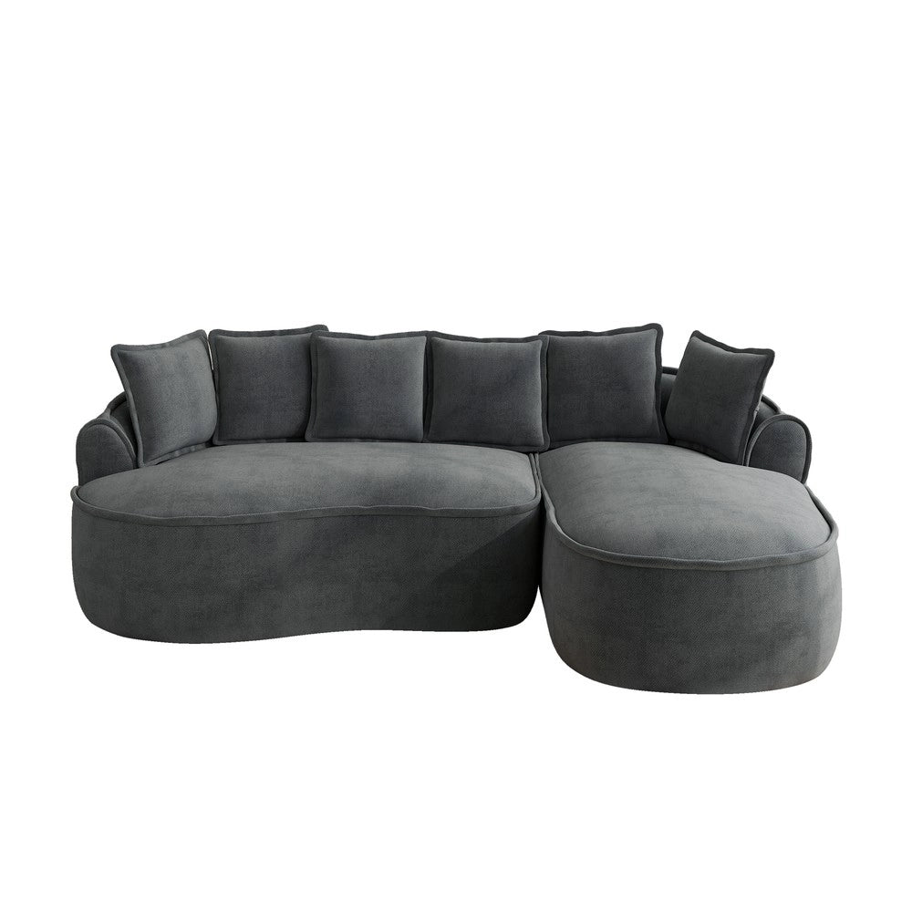 Divano Angolare Modulare Chaise Longue con Cuscini ¨C Xylo ¨C Chenille Grigio