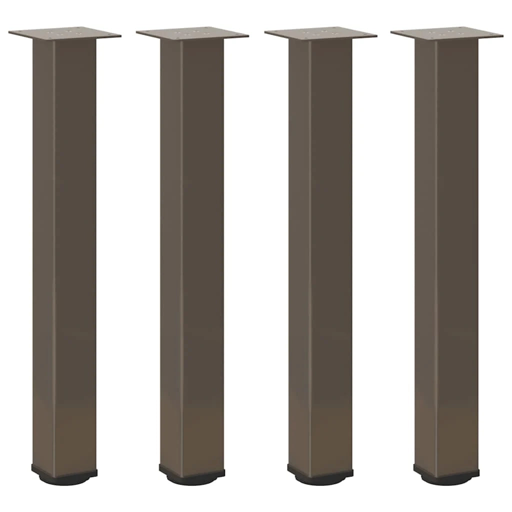 Set di 4 gambe per tavolo consolle in acciaio 72-74 cm con piedini regolabili stile moderno acciaio naturale 02_0056768