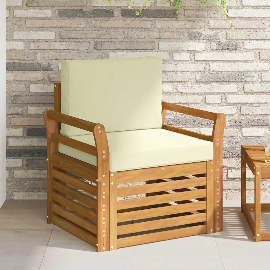 Set di divani da esterno Legno di Acacia Massello e Poliestere 3436355