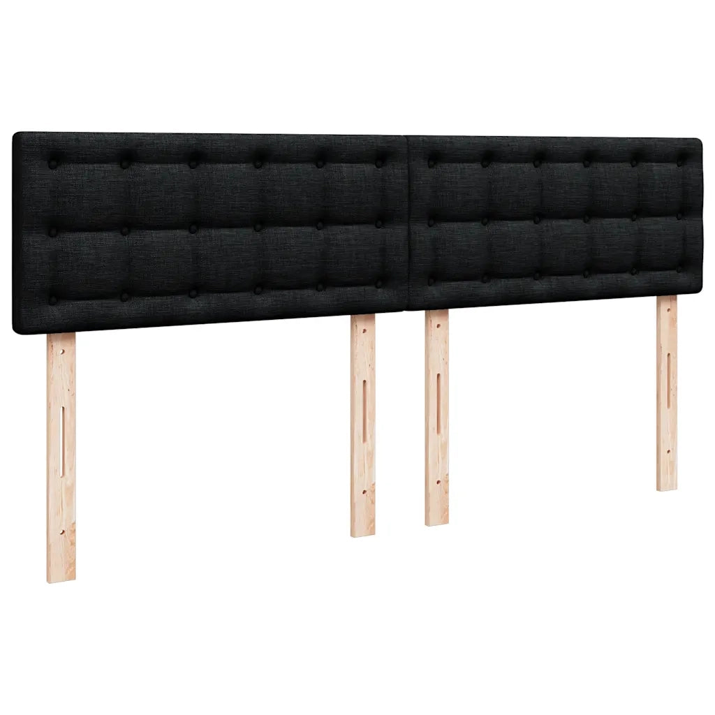 Giroletto a Molle con Materasso Nero 200x200 cm in Tessuto