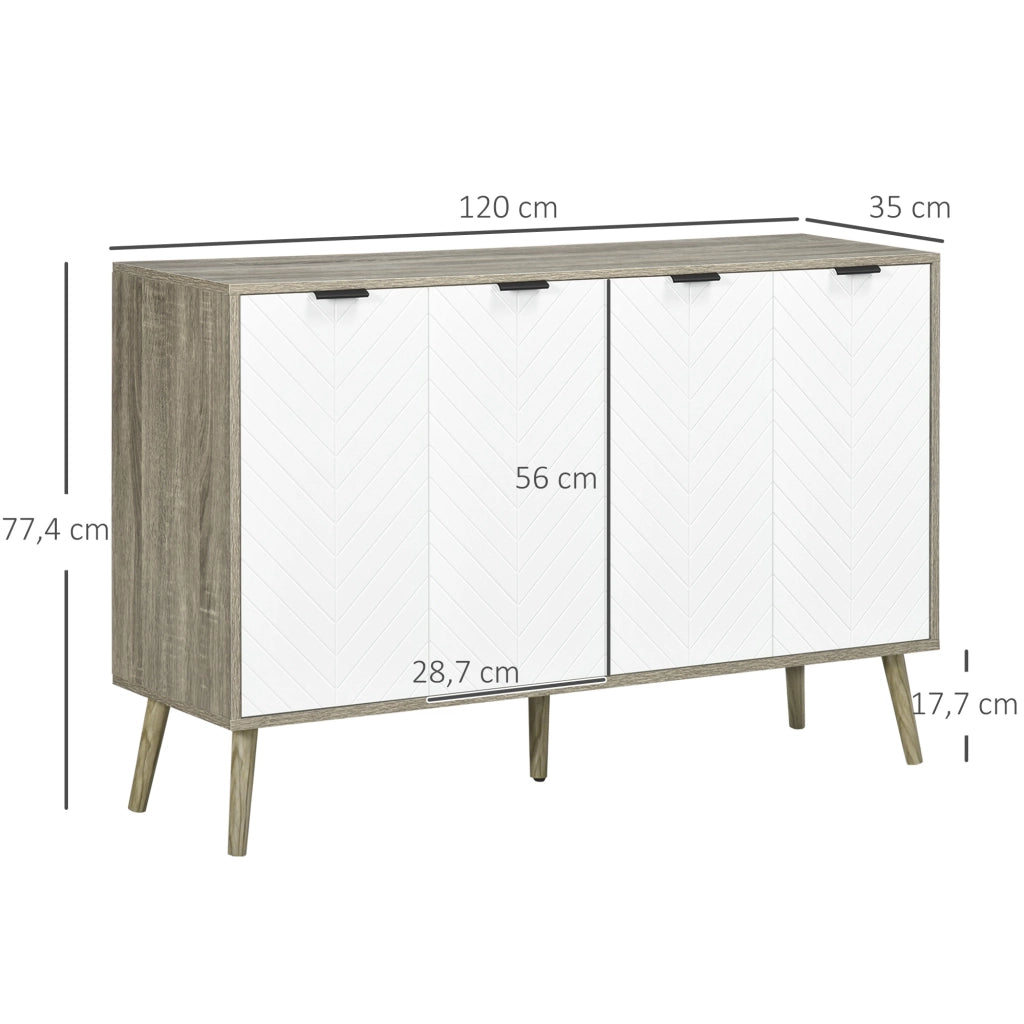 Buffet ¨C Zephmum ¨C Bianco Grigio 120x35x77 cm