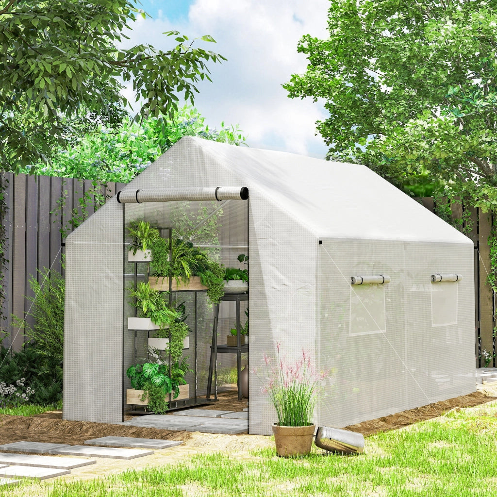 Serra da Giardino ¨C Minimal ¨C Acciaio e PE, Bianco, 2x3x2 m