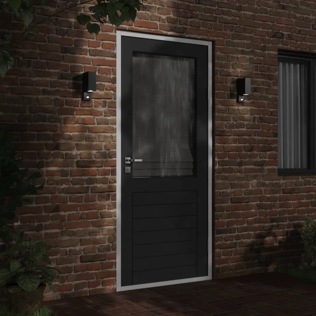 Applique con Sensore Nera in Alluminio Pressofuso 4006308