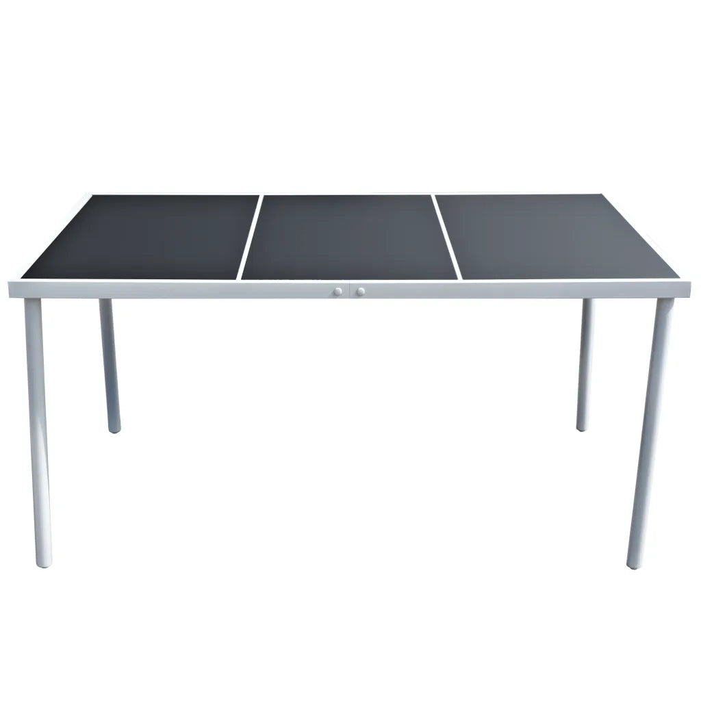 Tavolo da Giardino 150x90x74 cm Nero in Acciaio 43305