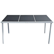 Tavolo da Giardino 150x90x74 cm Nero in Acciaio 43305