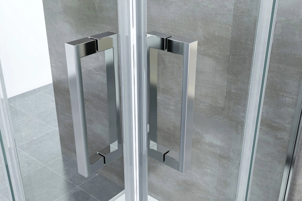 Box Cabina Doccia 3 Lati Vetro Fisso Laterale + Due Lati Scorrevoli Vetro 6 mm H 190 cm 70x120x70