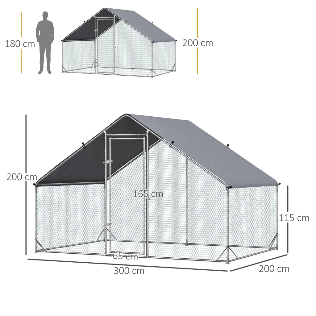 Pollaio da Giardino ¨C Minimal ¨C Argento, Acciaio, 3x2x2m