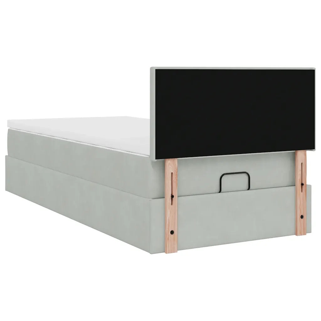 Struttura Letto Pouf con Materasso 100x200 cm Velluto 3312530
