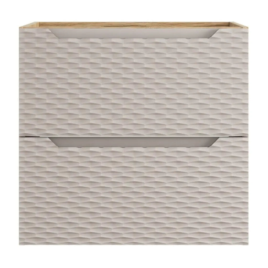 Mobile sottolavabo YOKA – Beige e rovere chiaro 60 cm