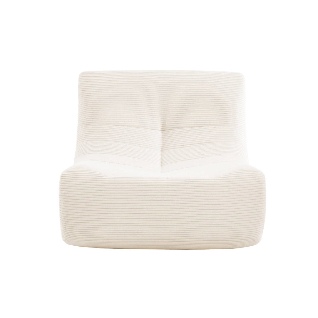 Divano modulare velluto, 2 posti, crema