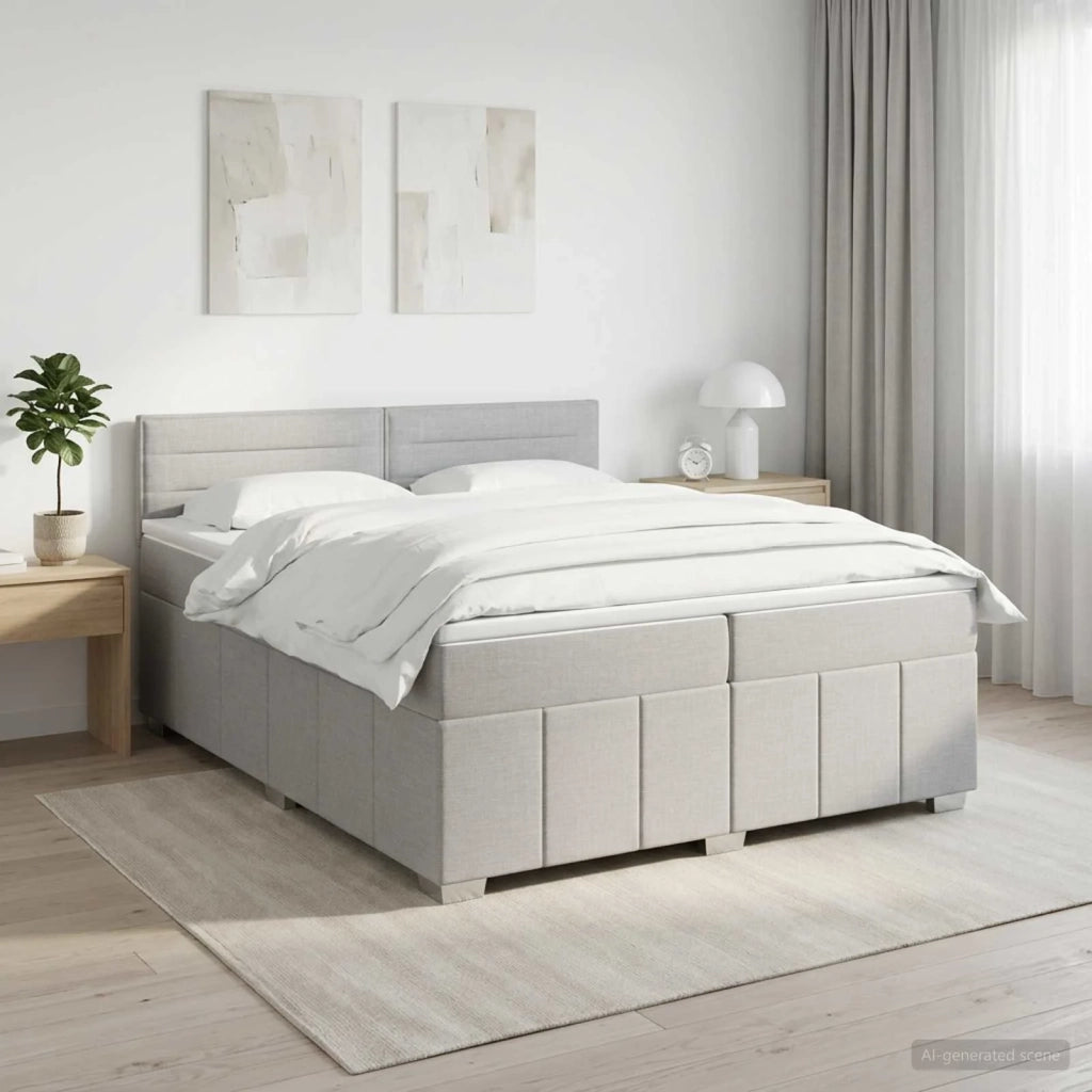 Letto box spring con materasso Grigio Chiaro 200 x 200 cm 3451283