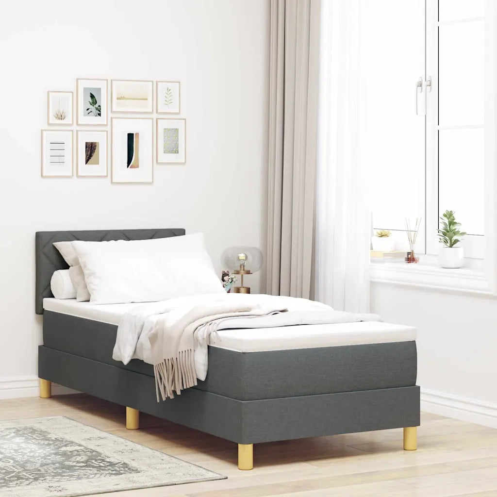 Letto a Sorgente LED Grigio scuro 80 x 200 cm Tessuto 3342472