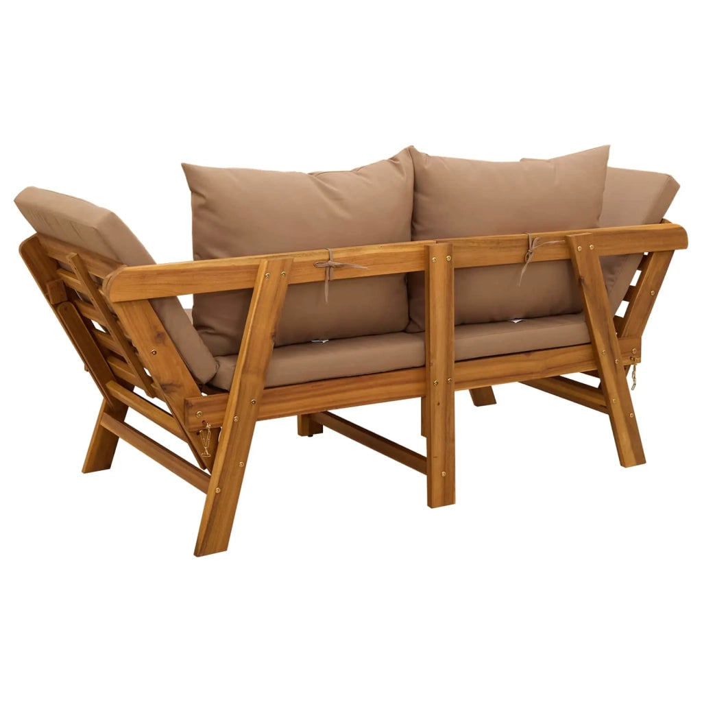 Panchina da giardino 3 in 1 con cuscini Naturale 42027062