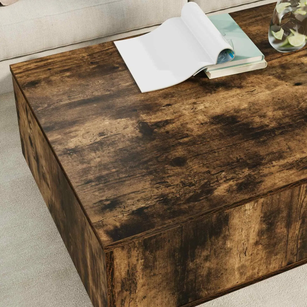 Tavolino da salotto con cassetto Rovere fumé 95 x 55 x 31 cm 8000184