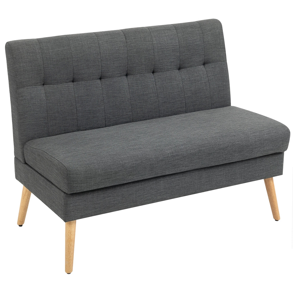 Divano 2 posti ¨C Minimal ¨C grigio tessuto legno