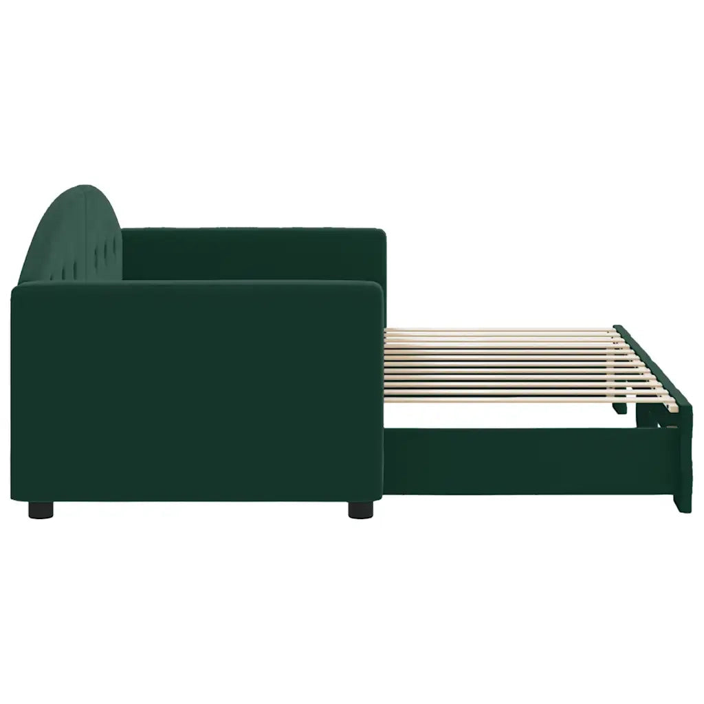 Divano Letto con Letto Estraibile Verde Scuro 80x200cm Velluto 3197296