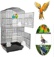 Casa per Uccelli Portatile con Sedili e Cassetti per Animali da Compagnia 46×36×92cm