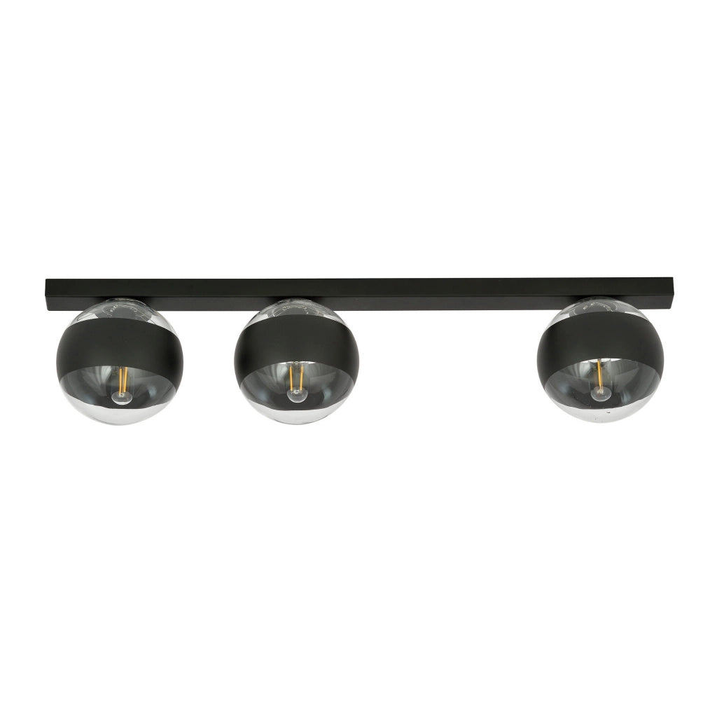 Plafoniera Emibig FIT 3 nera/trasparente 3xE14 70cm