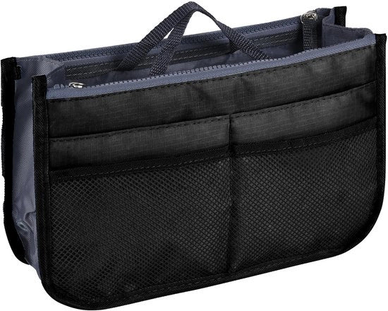 Organizzatore multi-compartmente per borse, 28,5 x 18,5 x 10 cm (nero)