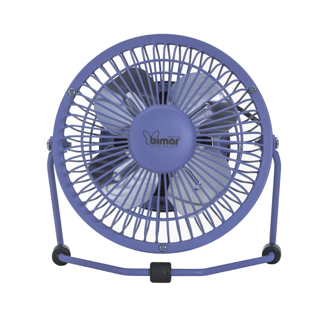 Bimar Mini Ventilatore da Tavolo VT8, con Connessione USB. Ventilatore da Tavolo Elica Ø 10 cm con 4 Pale, Inclinazione Orientabile Alto e Basso, Motore DC Silenzioso 3W