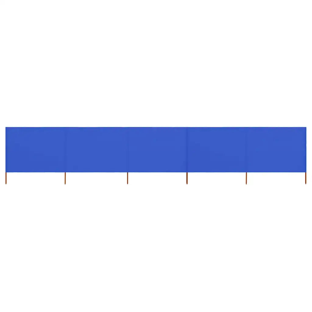 Paravento a 5 Pannelli in Tessuto 600x160 cm Azzurro cod mxl 54561