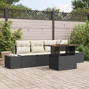 Set Divano da Giardino con archiviazione 5 pcs Nero Poly Rattan 3358630