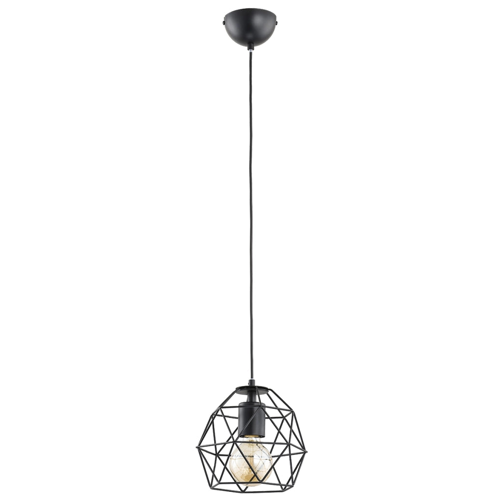 Lampada a sospensione moderna nera gabbia E27 Alfa