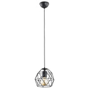 Lampada a sospensione moderna nera gabbia E27 Alfa