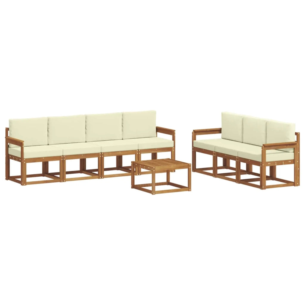 Set di divani da esterno con cuscino 8 pcs Naturale e Crema 3366103