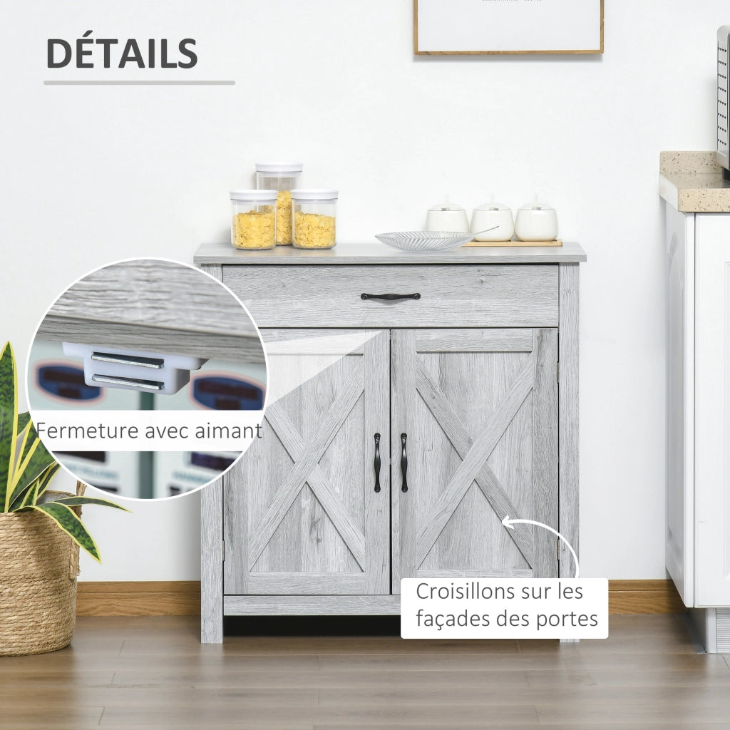Buffet ¨C zephmum ¨C Legno Effetto Grigio Chiaro 80x39.7x80