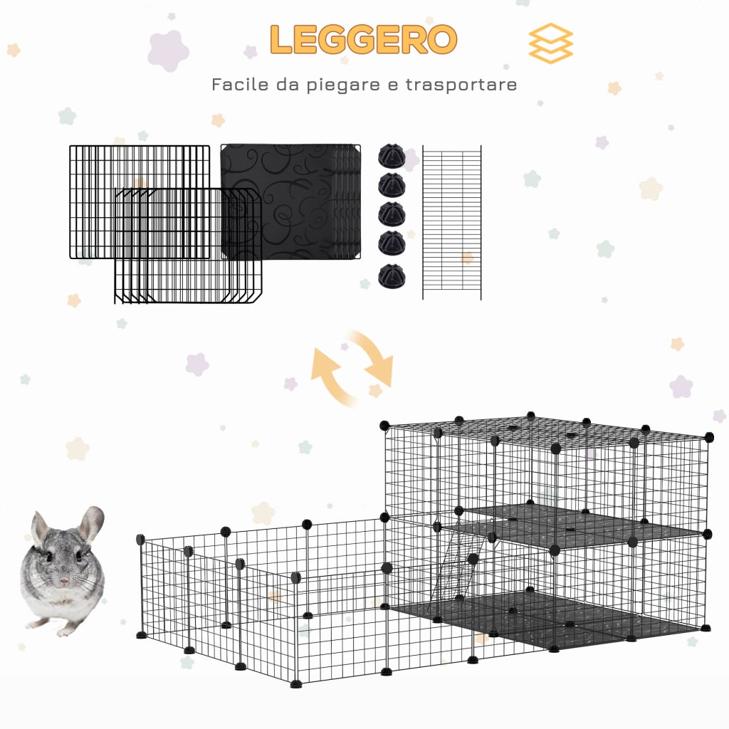 Recinto per Conigli ¨C Minimal ¨C Nero 175x105x70cm