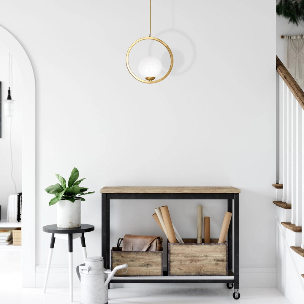 Lampada a sospensione Vienna oro/bianco E14 40W Milagro