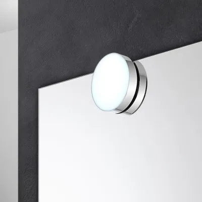 Specchio bagno 50x60 cm reversibile con applique LED frontale