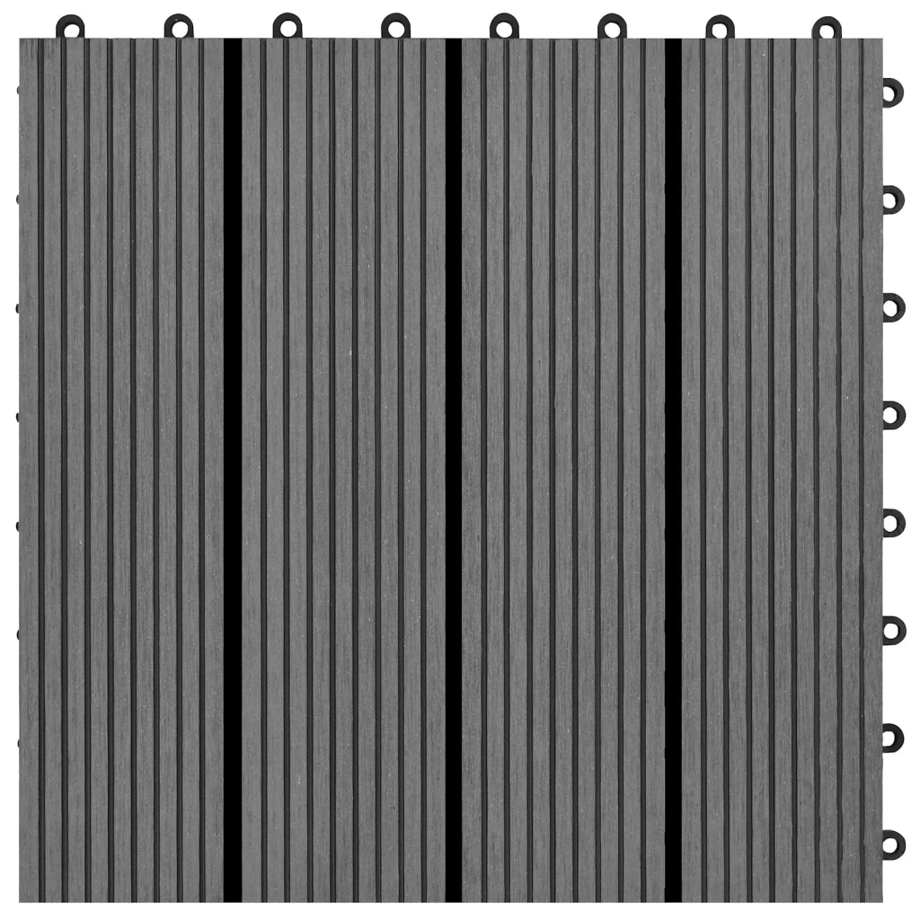 Piastrella per Decking 22 pz Grigio 30 x 30 cm WPC CFW5721643