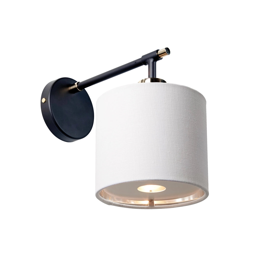 Applique Balance bianca con paralume E27 40W Elstead