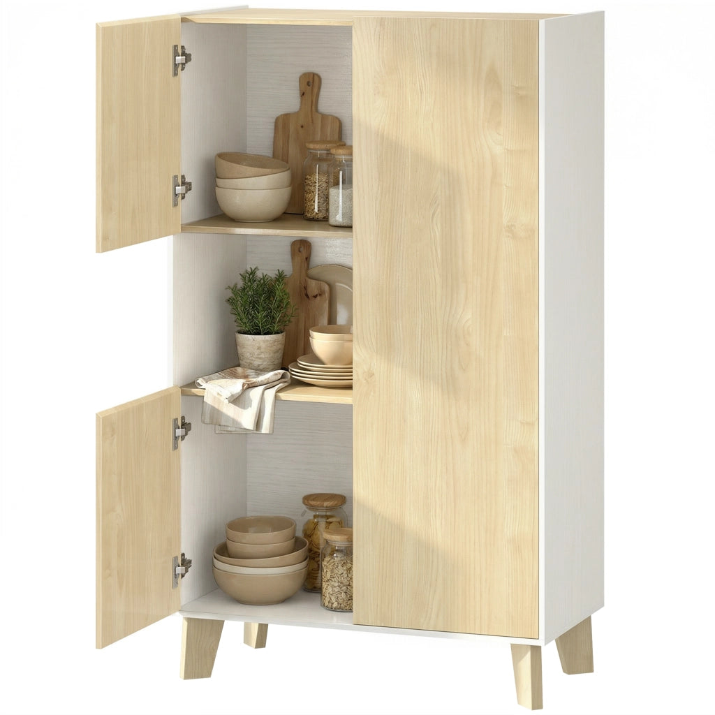 Credenza ¨C Minimal ¨C Bianco e Legno 120x40x90