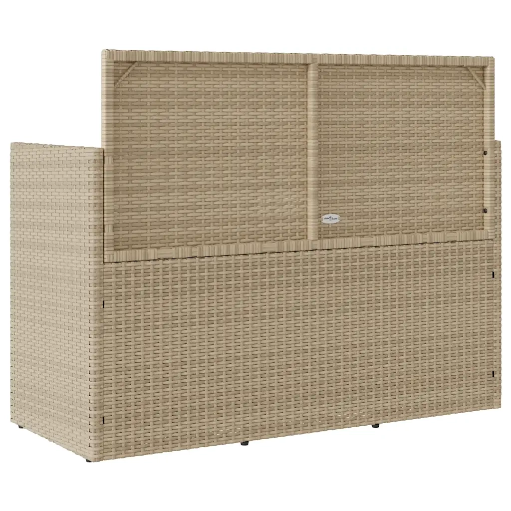Panchina da Giardino | Panca da Giardino con Cuscini Beige in Polyrattan
