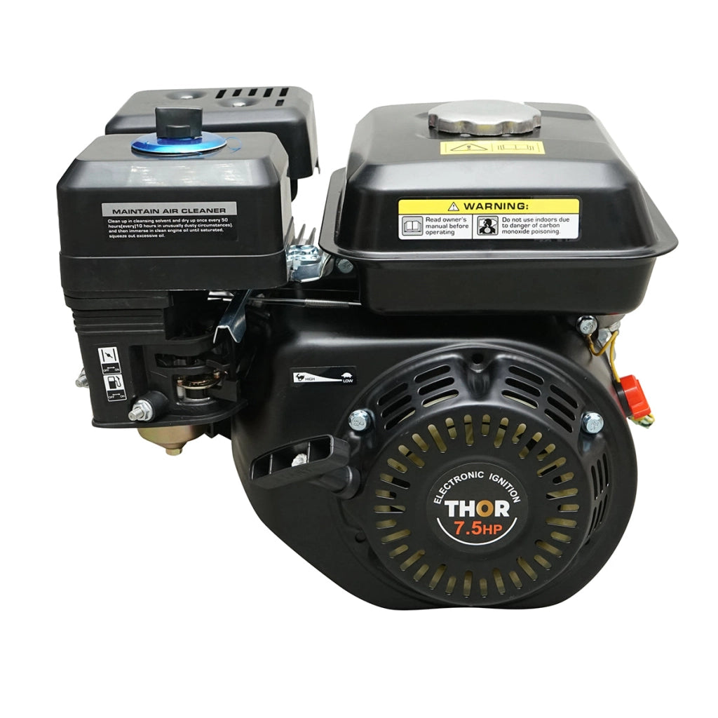 Motore a scoppio con puleggia, 7,5 HP, 4 tempi, 212 cc, asse da 20 mm, avviamento a corda THOR